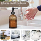 2PCS 400ml Clear Pump Bottles Refillable Soap Shampoo Conditioner Dispensers