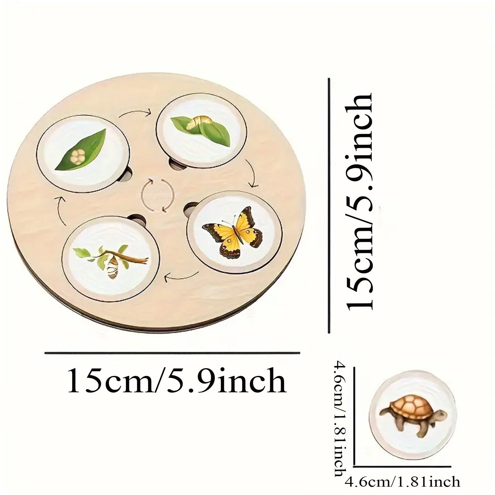 Wooden Montessori Life Cycle Puzzle Board Toddler Learning Educational Toy