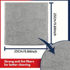 50PCS Twist Pile Microfibre Cleaning Cloths Grey Car Home Reusable Dusting Towels
