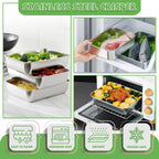 9PCS 2200ML Stainless Steel Food Storage Containers Airtight Lunch Boxes with Lids