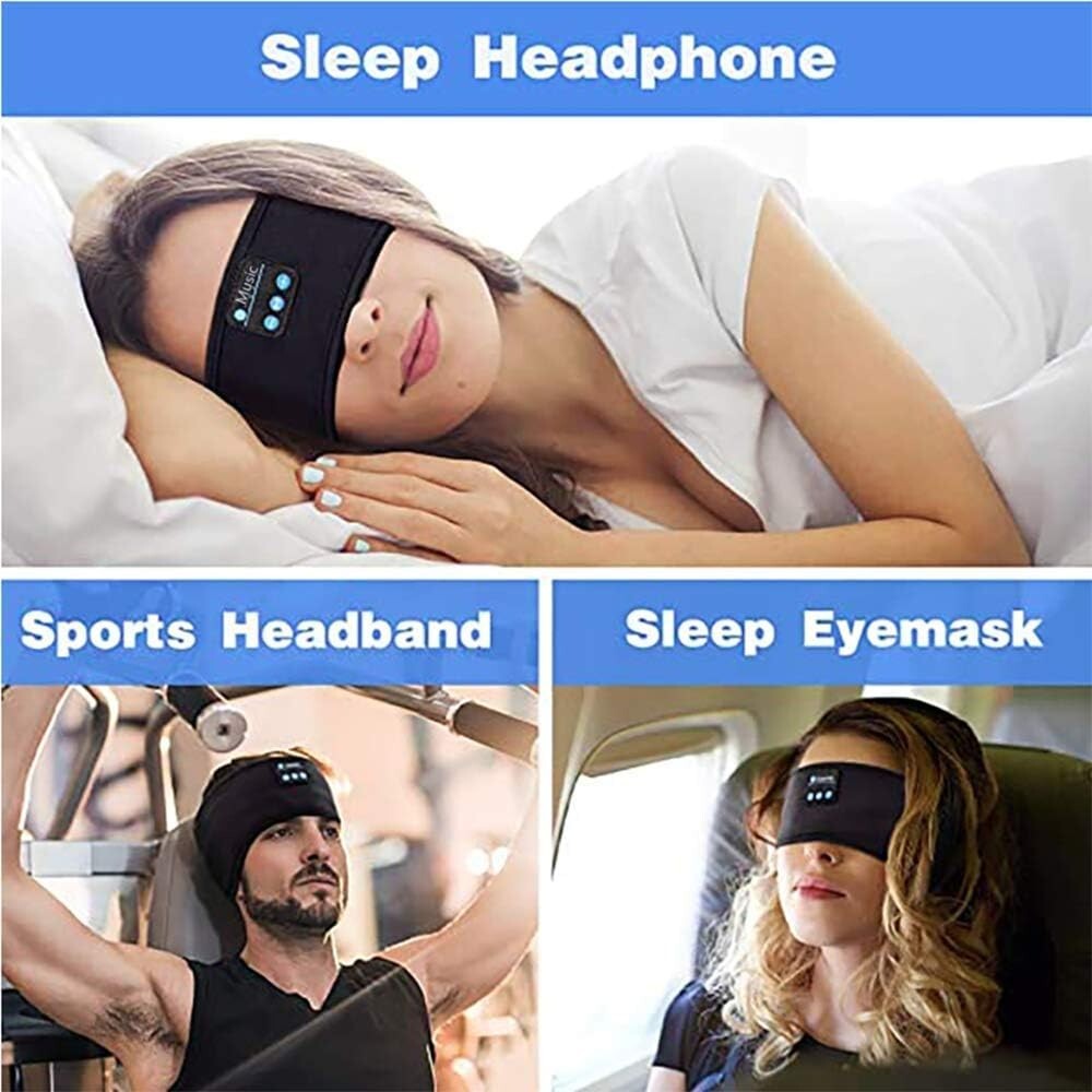 Use as sleep headphones, sports headband or eye mask