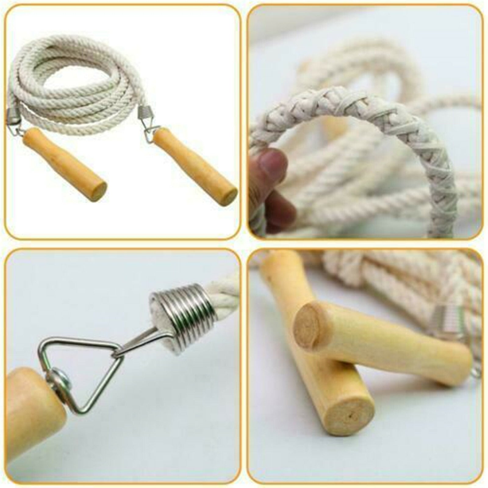 Double Dutch Jump Rope for Group Skipping and Fitness Training – Long Rope with Wooden Handles