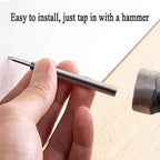 Tapping a nail in with a hammer and tool
