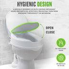 Elongated Raised Toilet Seat with Lid | Non-Slip Booster Seat for Elderly, Pregnant & Post-Surgery Recovery