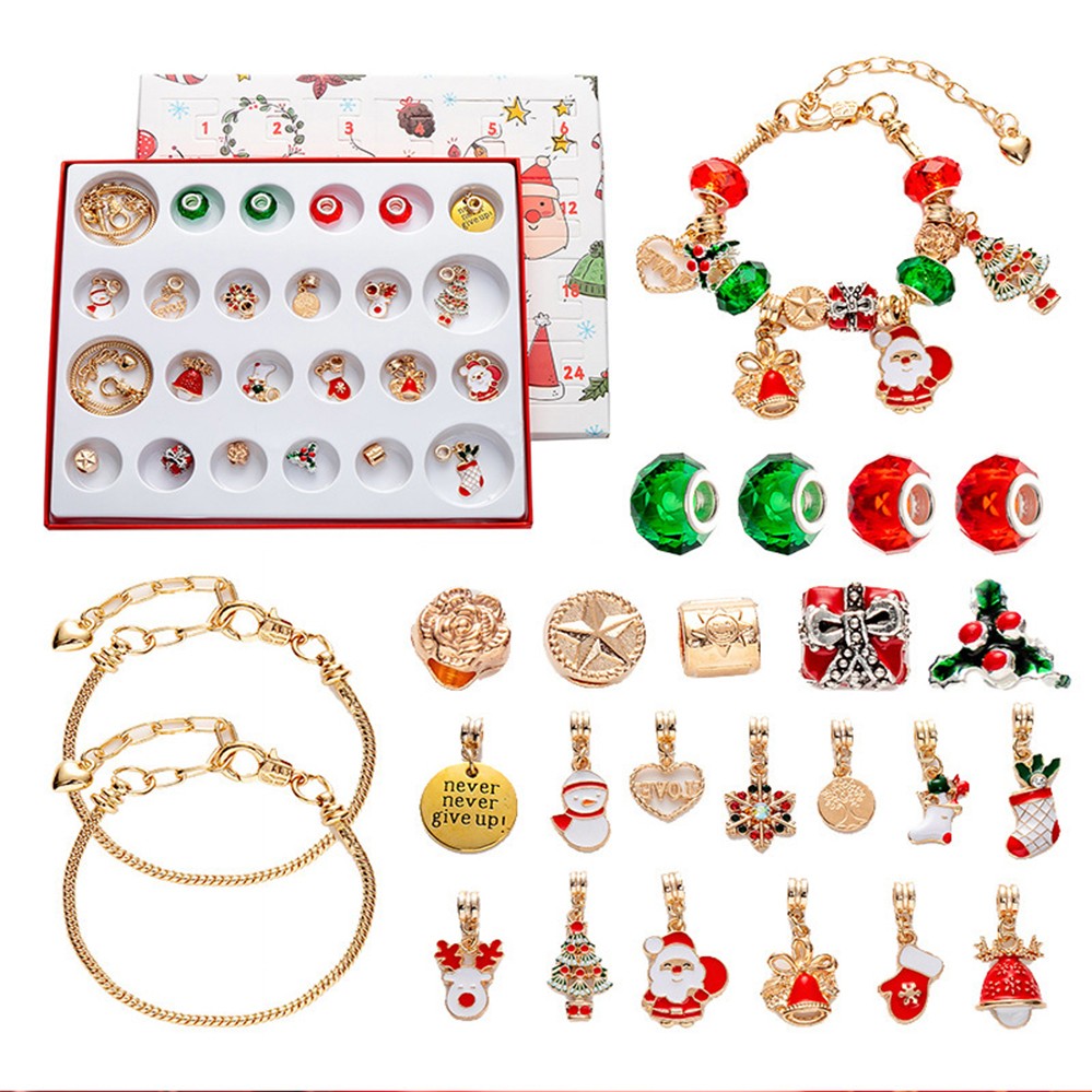 Christmas charm bracelet kit advent calendar with bracelets and festive charms