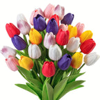 10pcs Artificial Tulip Flowers Bouquet | Realistic PU Faux Tulips for Home Wedding Decor