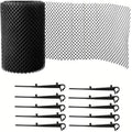 2PCS Leaf Protector Gutter Guard Mesh Set 600x16cm - Protective Net Guards with 60 Ground Spikes