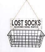 Lost Socks Laundry Basket Sign – Wall Mounted Laundry Room Sock Organizer