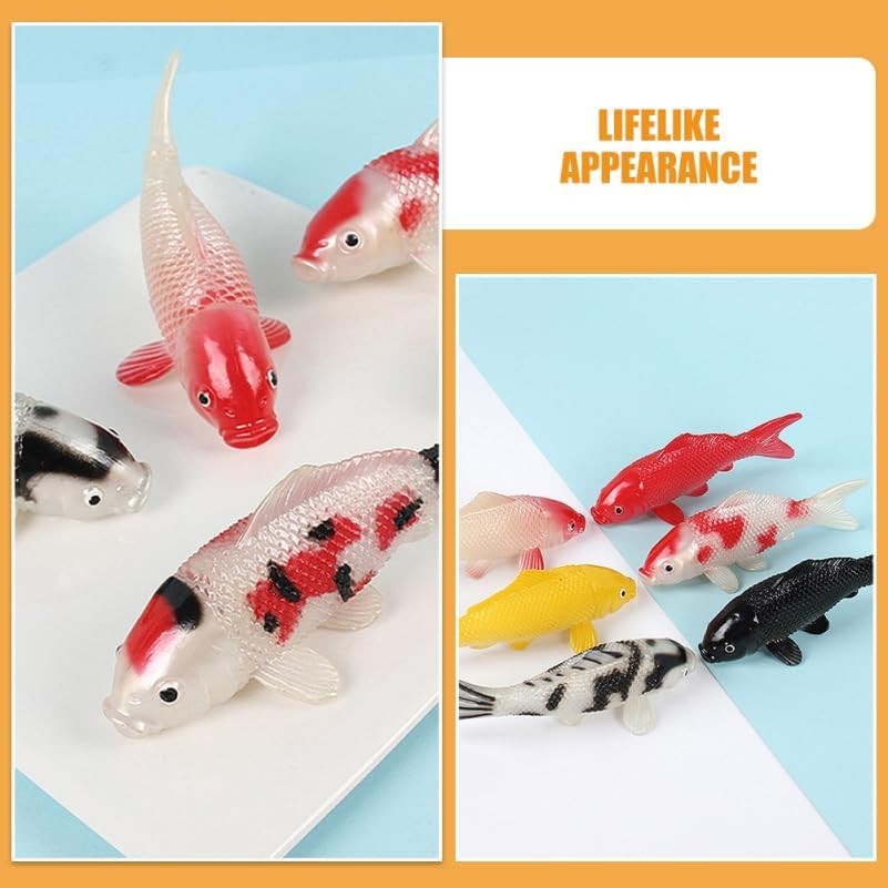 Lifelike koi fish models
