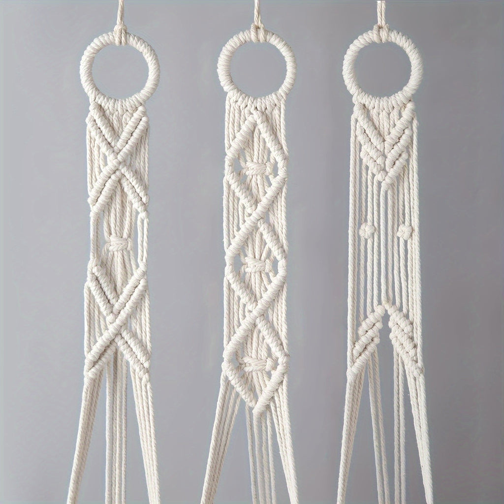 6PCS Macrame Plant Hanger Pot Holder - 100cm Cotton Rope Hanging Basket for Indoor Outdoor Planters
