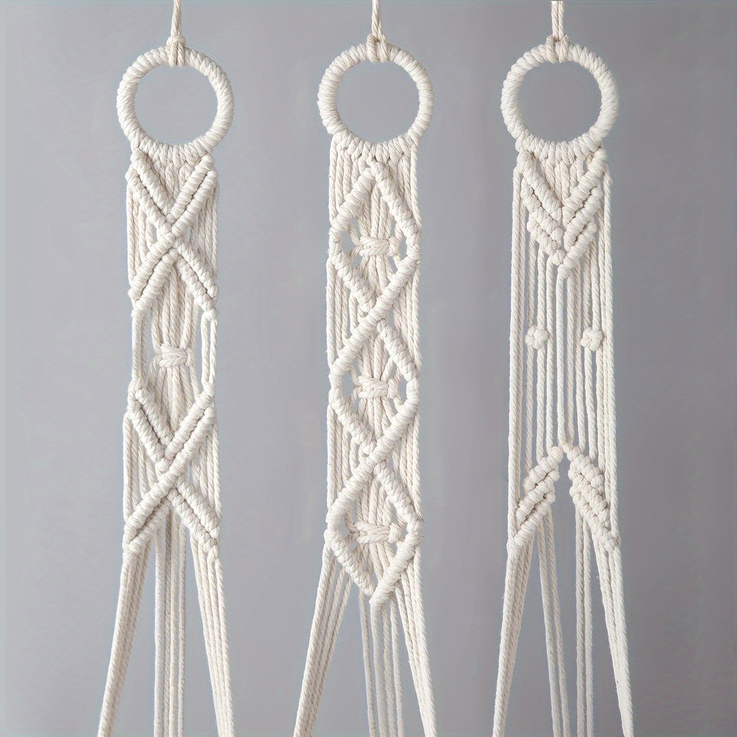 6PCS Macrame Plant Hanger Pot Holder - 100cm Cotton Rope Hanging Basket for Indoor Outdoor Planters
