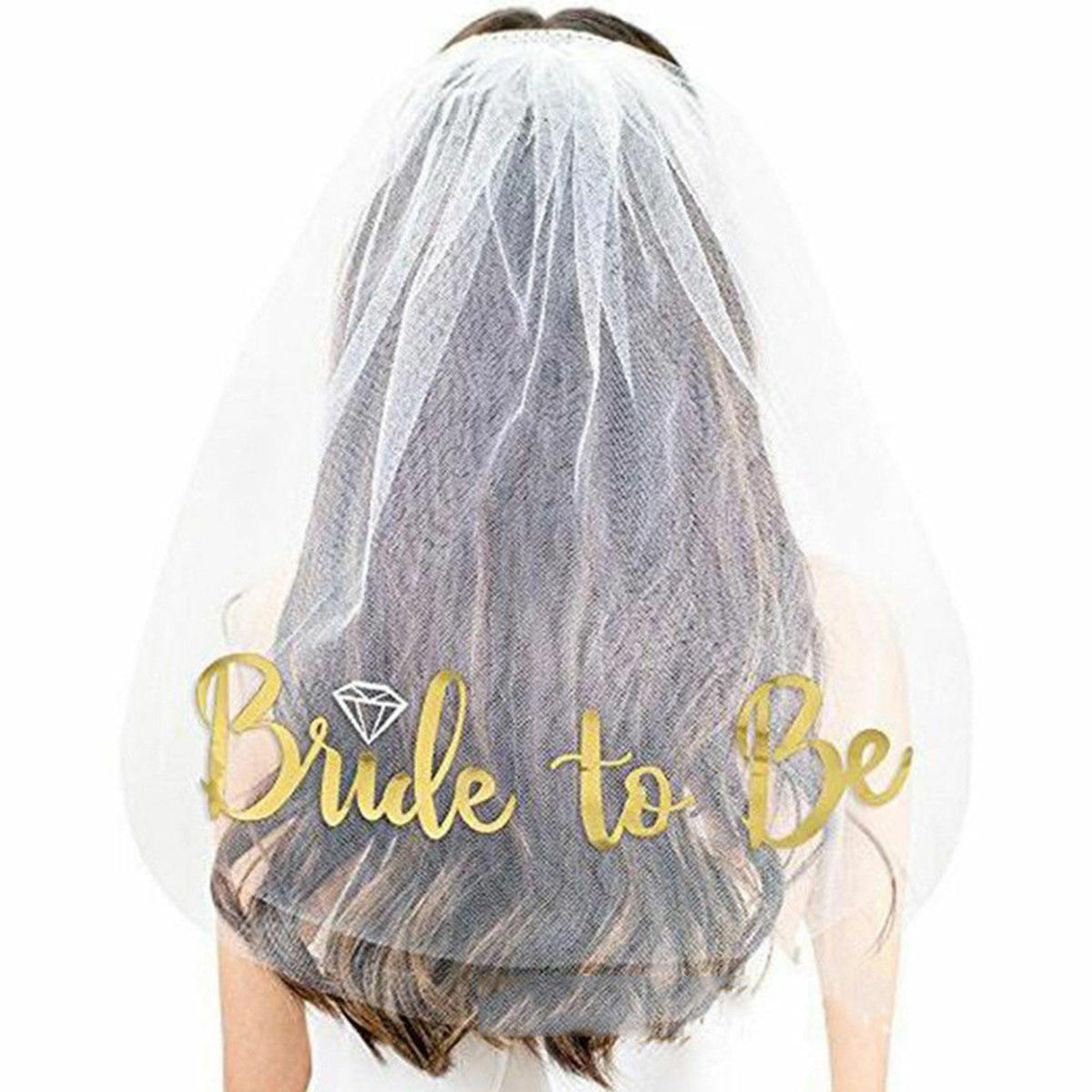 Bride to be sash in white with rose gold lettering