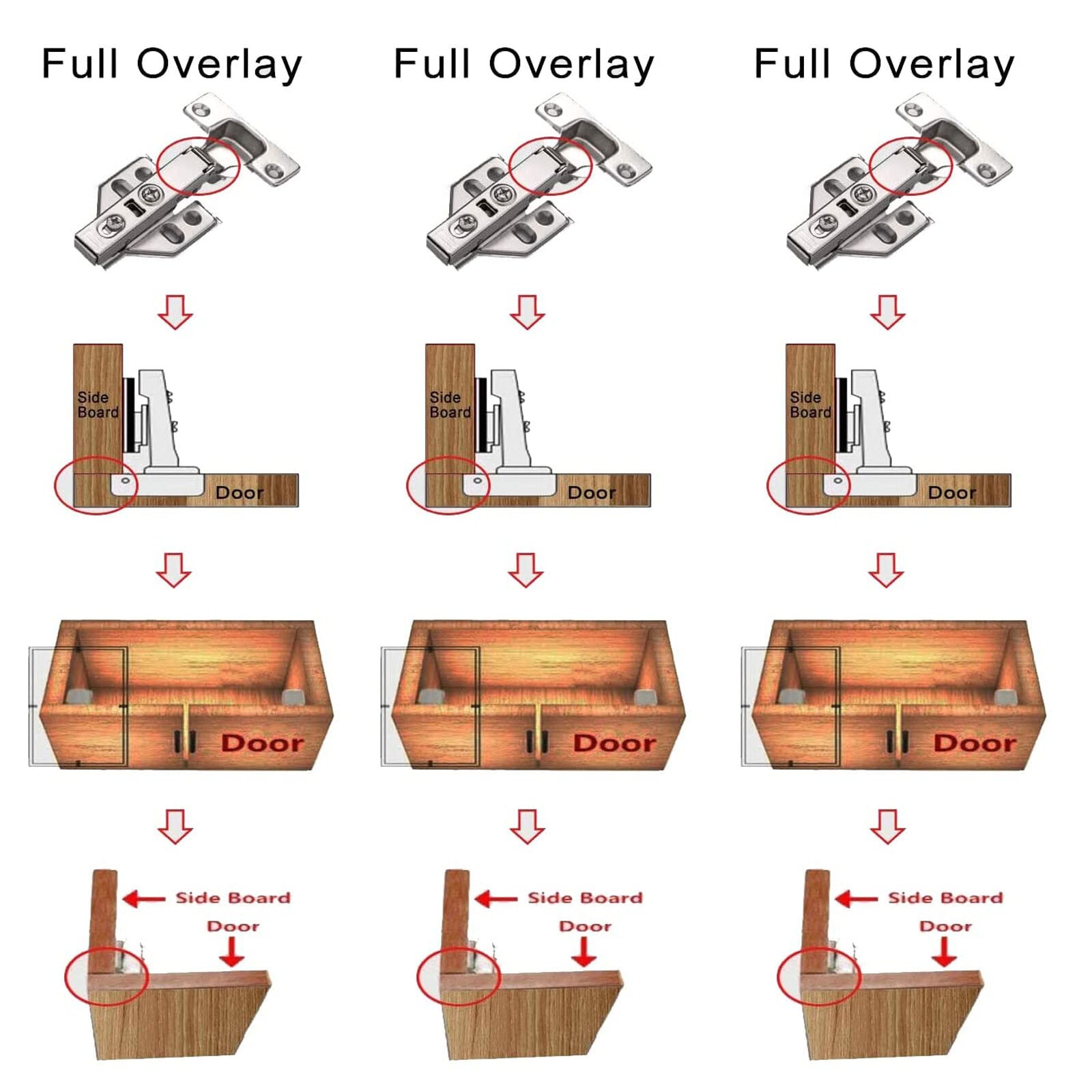 10 Set Kitchen Cabinet Door Hinge Repair Kit with Soft Close Hinges and Fixing Plates