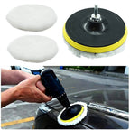 4PCS 5 Inch Wool Polishing Pads - Sheepskin Buffing Pads with Hook and Loop Back