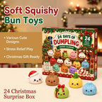 Soft squishy bun toys from the Christmas advent calendar – 24 Christmas surprise box