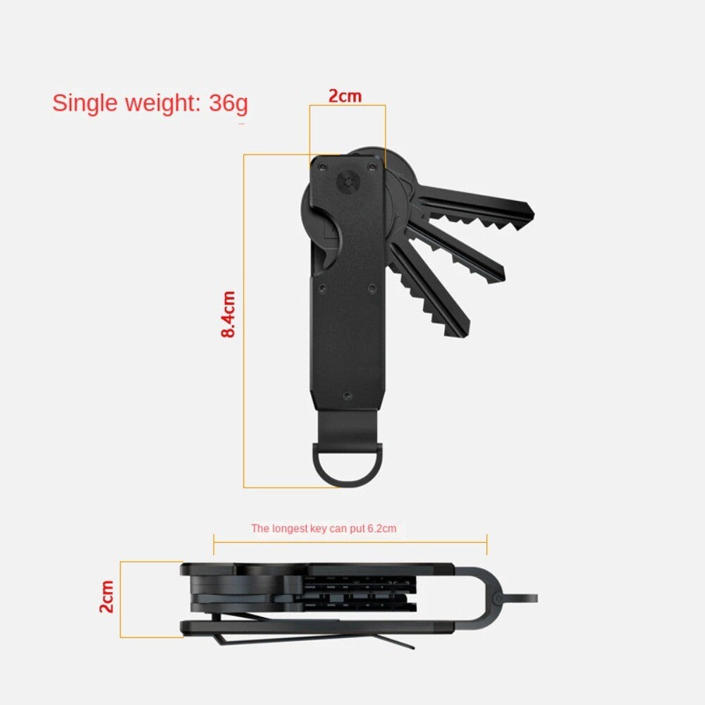 Metal Key Organizer Holder 2–6 Keys | Compact Aluminum Key Case Pocket Keychain