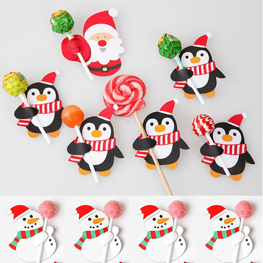 50~200x Christmas Party Lollipop Lolly Holder Sugar-loaf Paper Card Holder Xmas