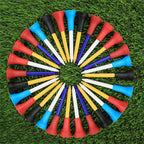 60 Pack 83mm Golf Tees with Rubber Cushion Top – Multi Color Durable Plastic Golf Tees