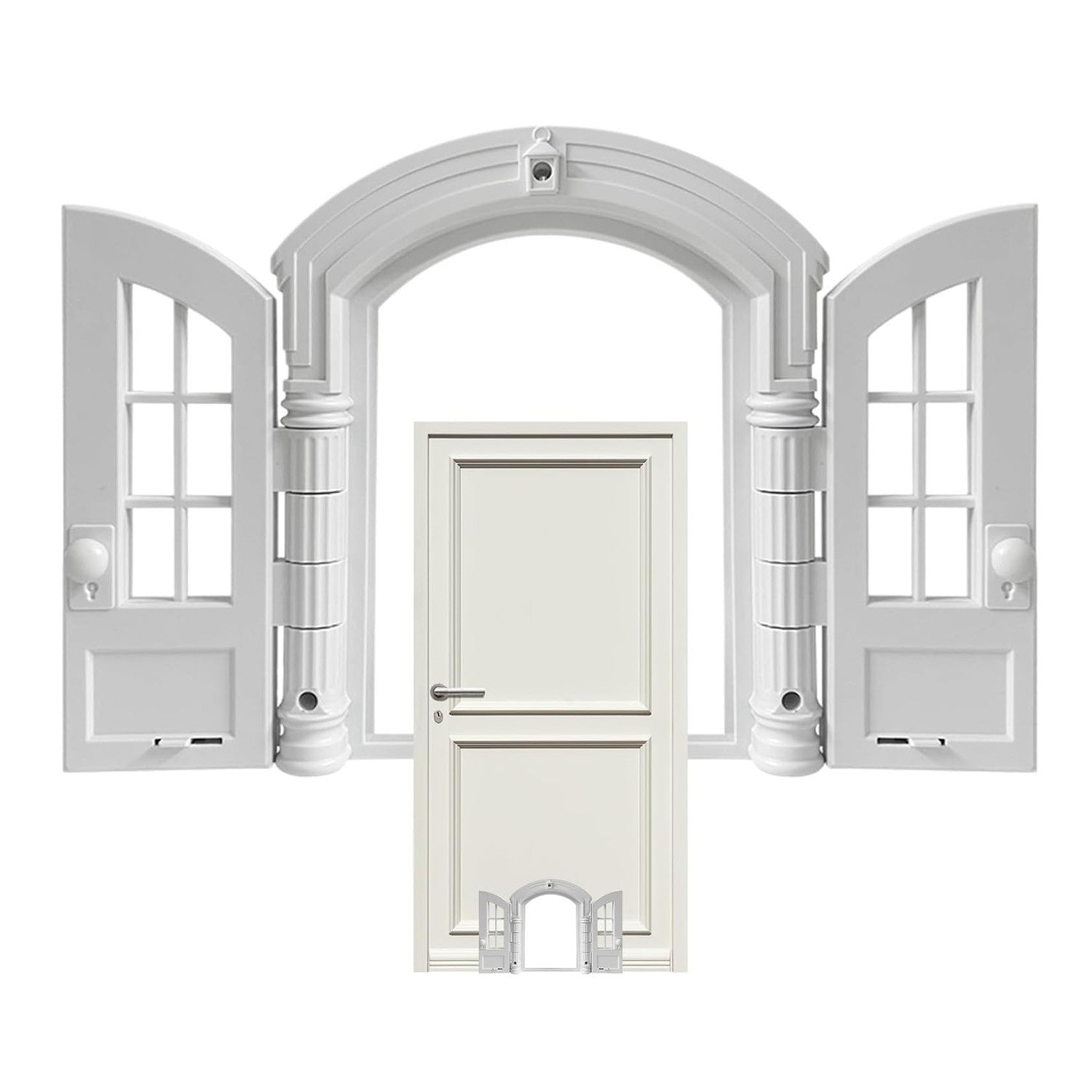 White French Style Cat Door for Interior Doors | Lockable No-Flap Pet Door