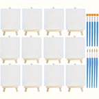 10 Set Mini Canvas Painting Kit – Small DIY Art Board with Brushes for Acrylic Painting