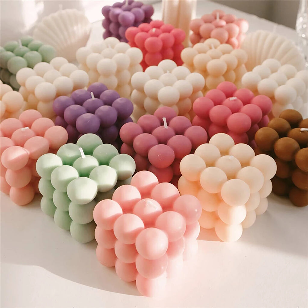 6-Cavity 3D Cube Silicone Mold – Bubble Candle Soap Chocolate Cake DIY Craft Mould
