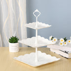 3pcs 3 Tier Cake Stand Set | White Cupcake & Dessert Display for Weddings & Parties