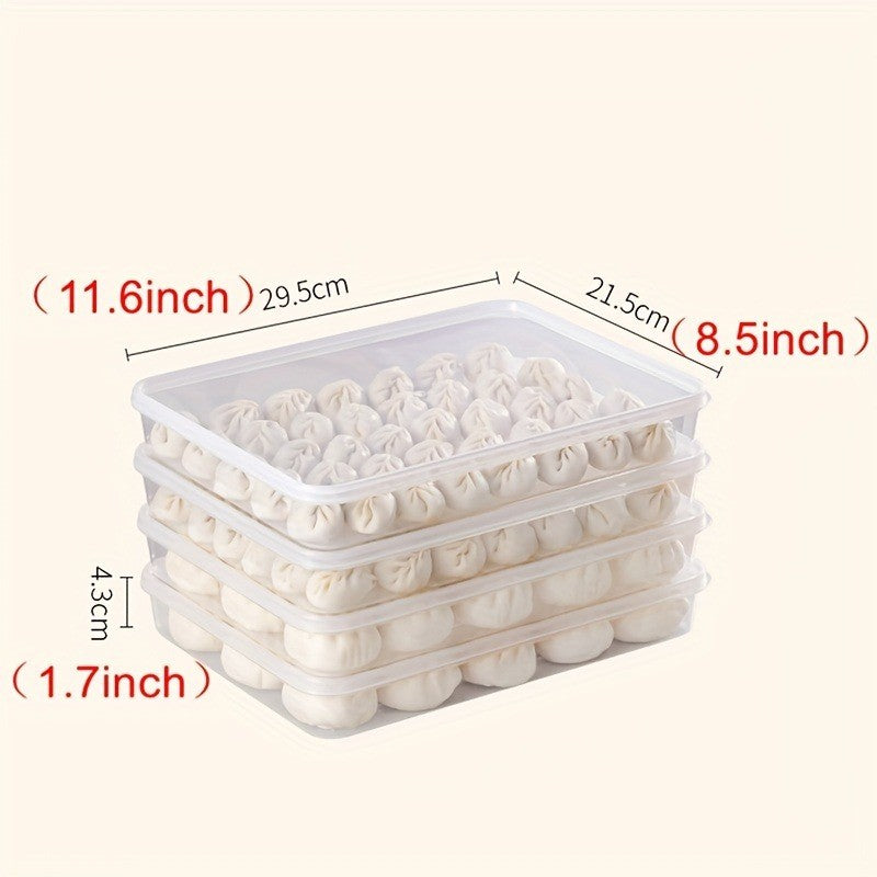 2PCS Fridge Dumpling Storage Box With Lid Plastic Food Container Refrigerator Organizer
