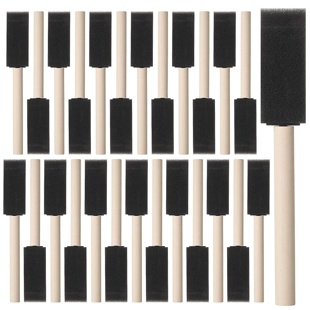 100PCS 1 Inch Foam Paint Brushes - Reusable Sponge Brushes for Painting, Staining and Crafts