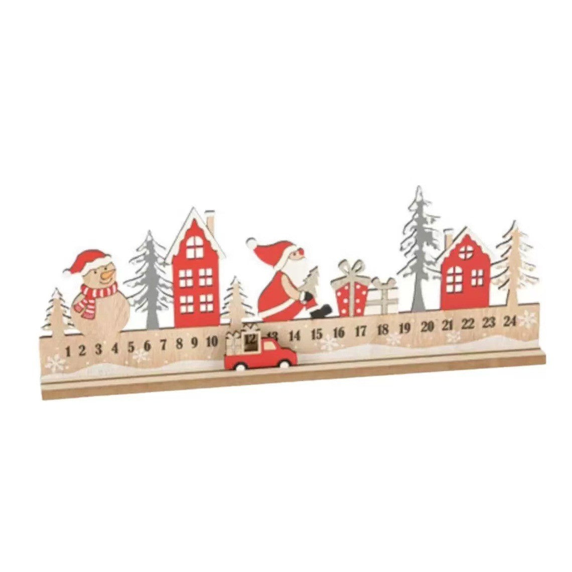Wooden Countdowns Holiday Ornament Christmas Stairs Climbing Advent Calendar