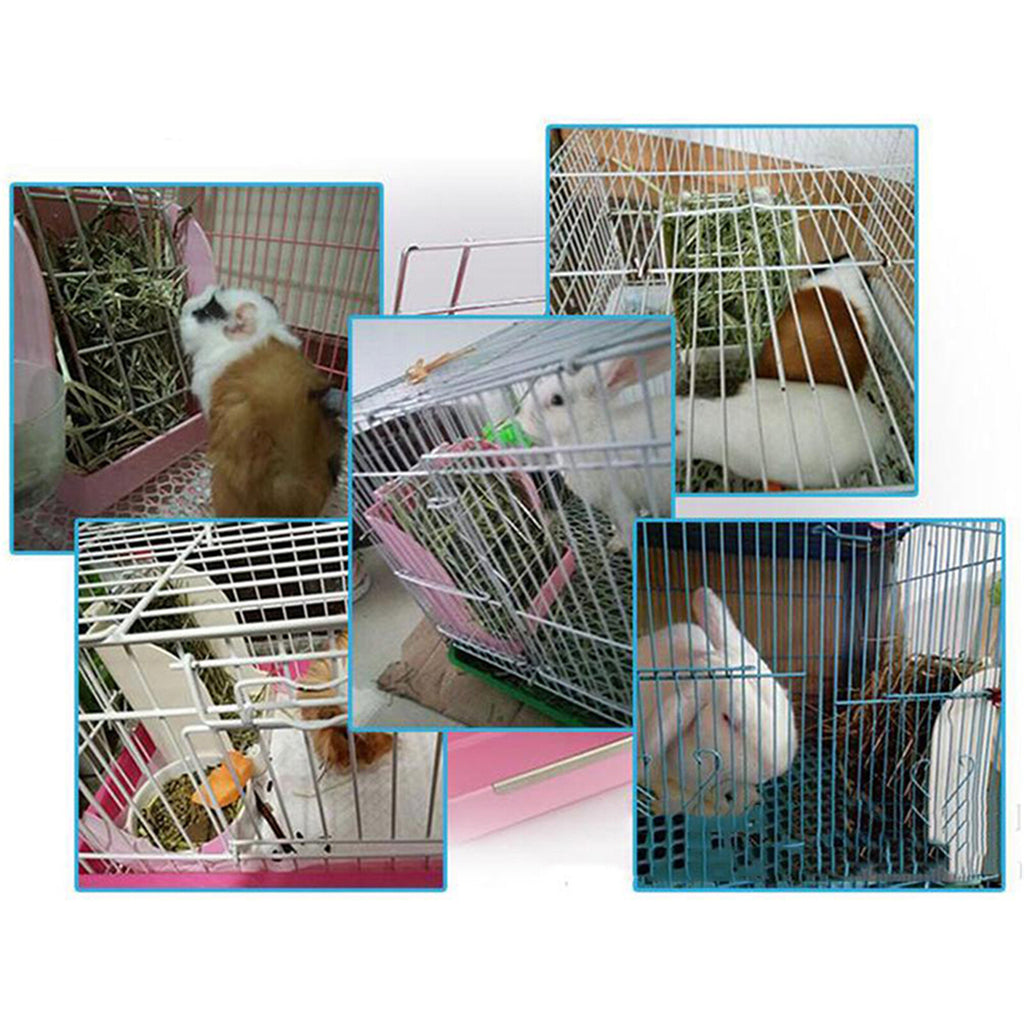 Rabbit Hay Feeder Corner Rack | Small Animal Hay Holder for Guinea Pig Hamster Cage
