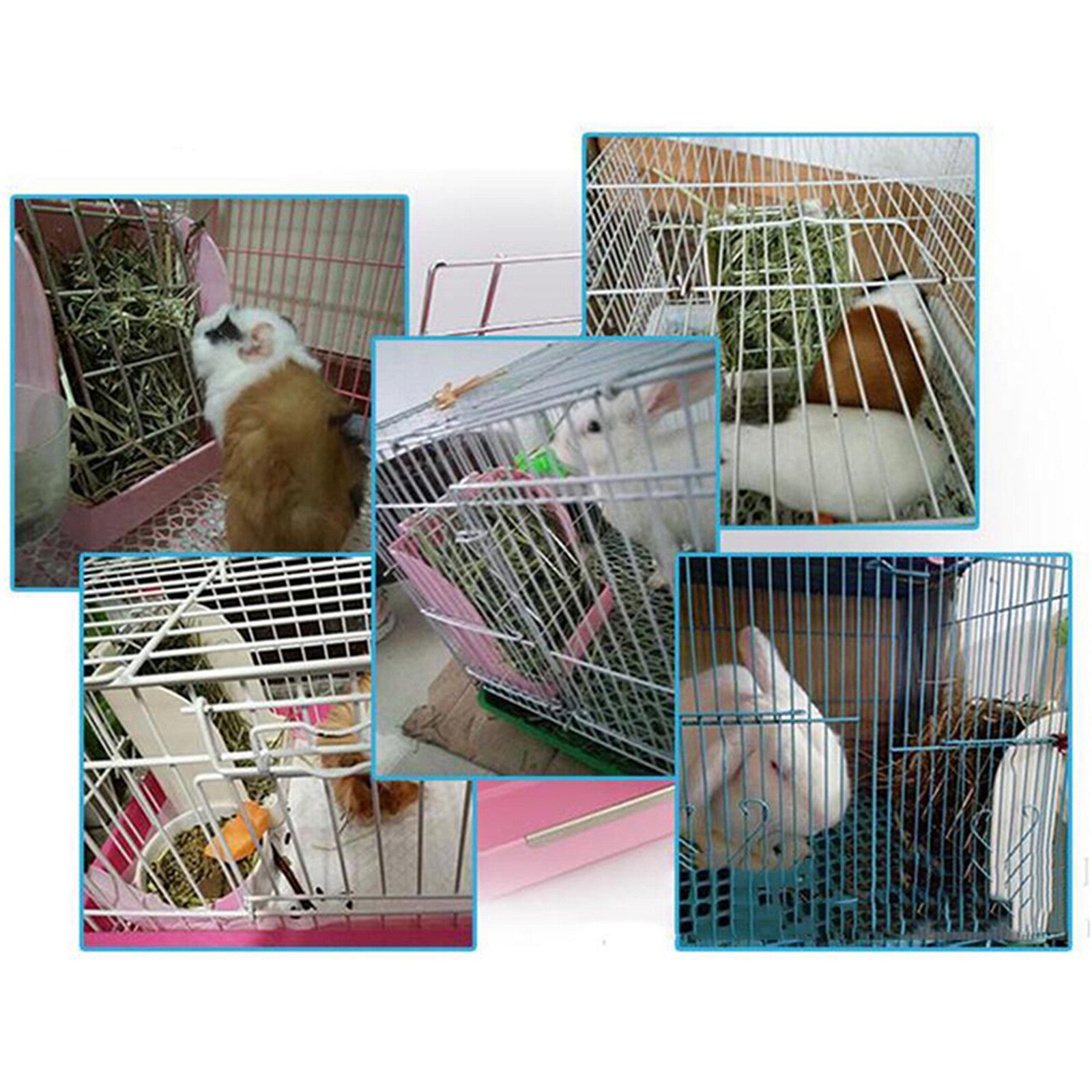 Rabbit Hay Feeder Corner Rack | Small Animal Hay Holder for Guinea Pig Hamster Cage