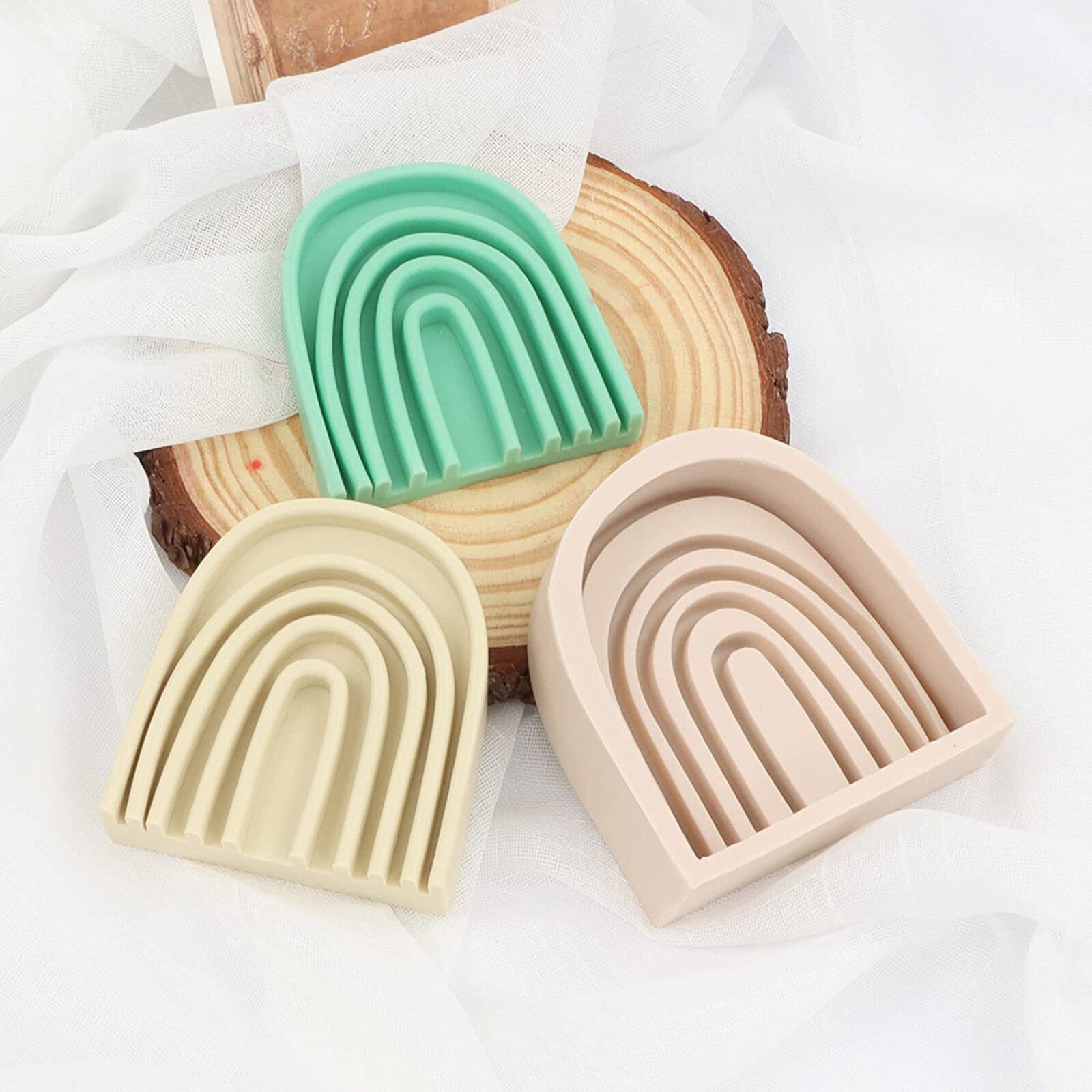 2pcs 3D Rainbow Bridge Silicone Mold | DIY Candle Soap Resin Gypsum Baking Mould