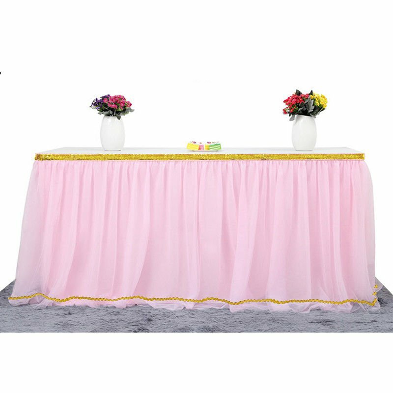 Blue tulle tutu table skirt