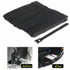 100PCS Reusable Cable Ties 20cm / 30cm – Adjustable Hook and Loop Wire Management Straps