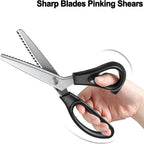 2PCS Zig Zag Pinking Shears – Serrated Fabric Scissors for Sewing Dressmaking Crafts