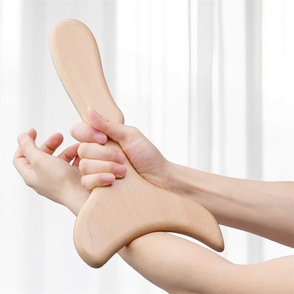 2pcs Beechwood Massage Scraping Board | Wooden Gua Sha Body Massager Tool