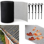 2PCS Leaf Protector Gutter Guard Mesh Set 600x16cm - Protective Net Guards with 60 Ground Spikes