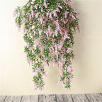 4PCS Artificial Hanging Lavender Plants Faux Vine Flowers Home Wedding Decor