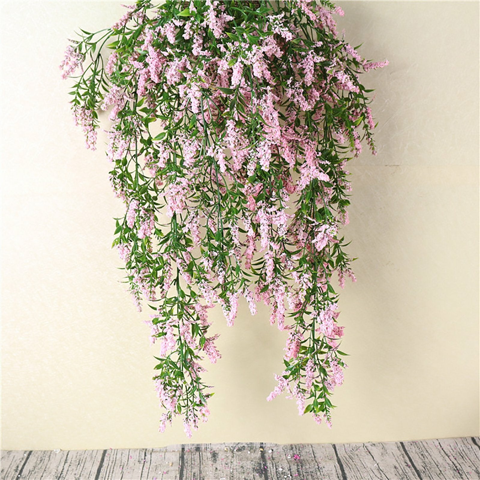 4PCS Artificial Hanging Lavender Plants Faux Vine Flowers Home Wedding Decor