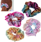 40PCS Metallic Glitter Scrunchies - Women’s Elastic Hair Ties Multicolour