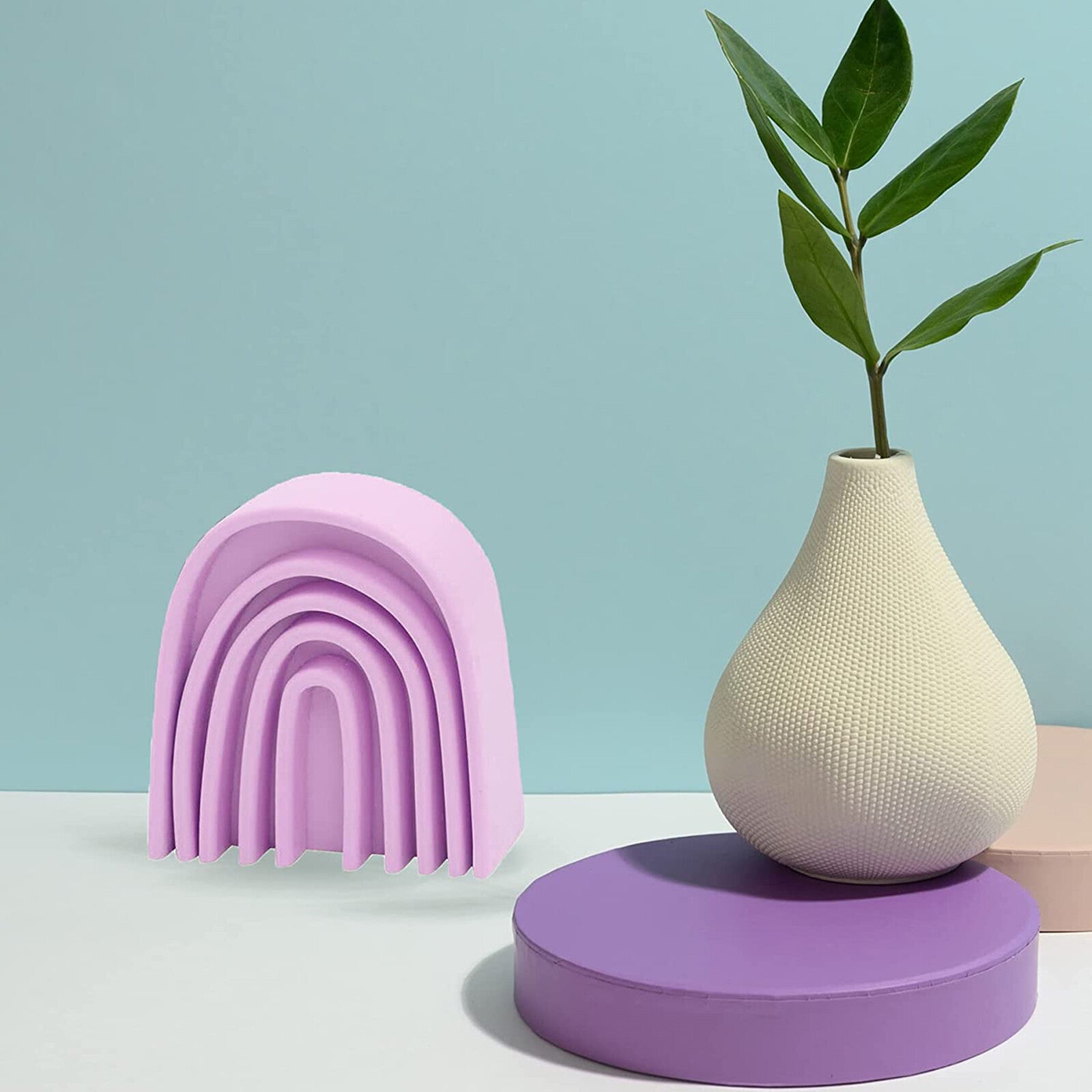 2pcs 3D Rainbow Bridge Silicone Mold | DIY Candle Soap Resin Gypsum Baking Mould