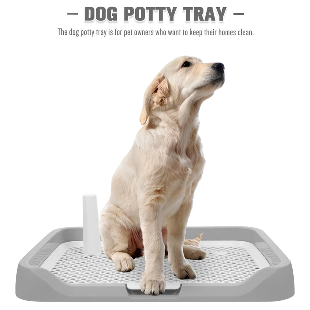 Indoor Dog Potty Trainer Pad Tray - Small Puppy Toilet Pee Tray with Grille