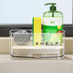 Transparent Kitchen Sink Rag Rack - Sponge Drain Storage Rack for Faucet and Sink Area