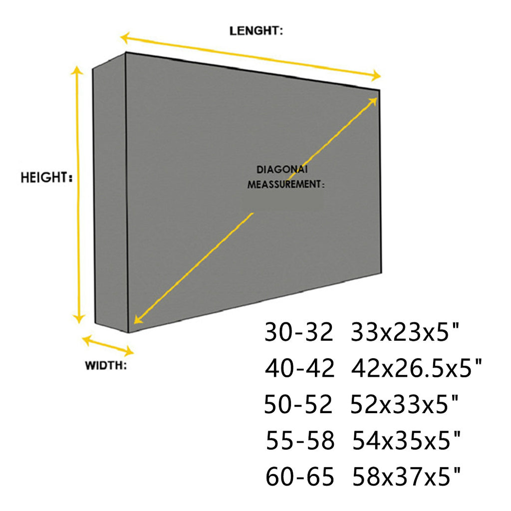 Waterproof Outdoor TV Cover – Dustproof Protector for 30–65 Inch Televisions