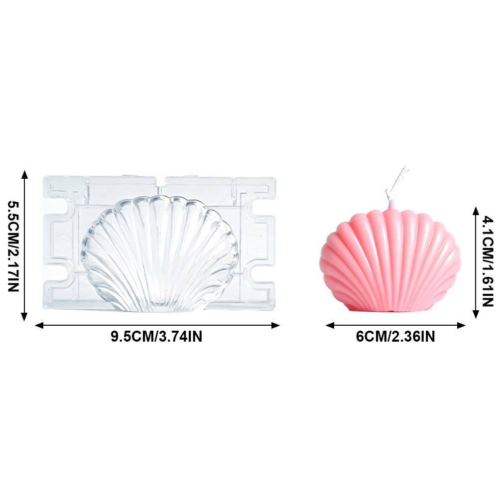 Seashell Candle Silicone Mold - Conch Scallop Clam Wax Mould for DIY Candle and Craft Decor