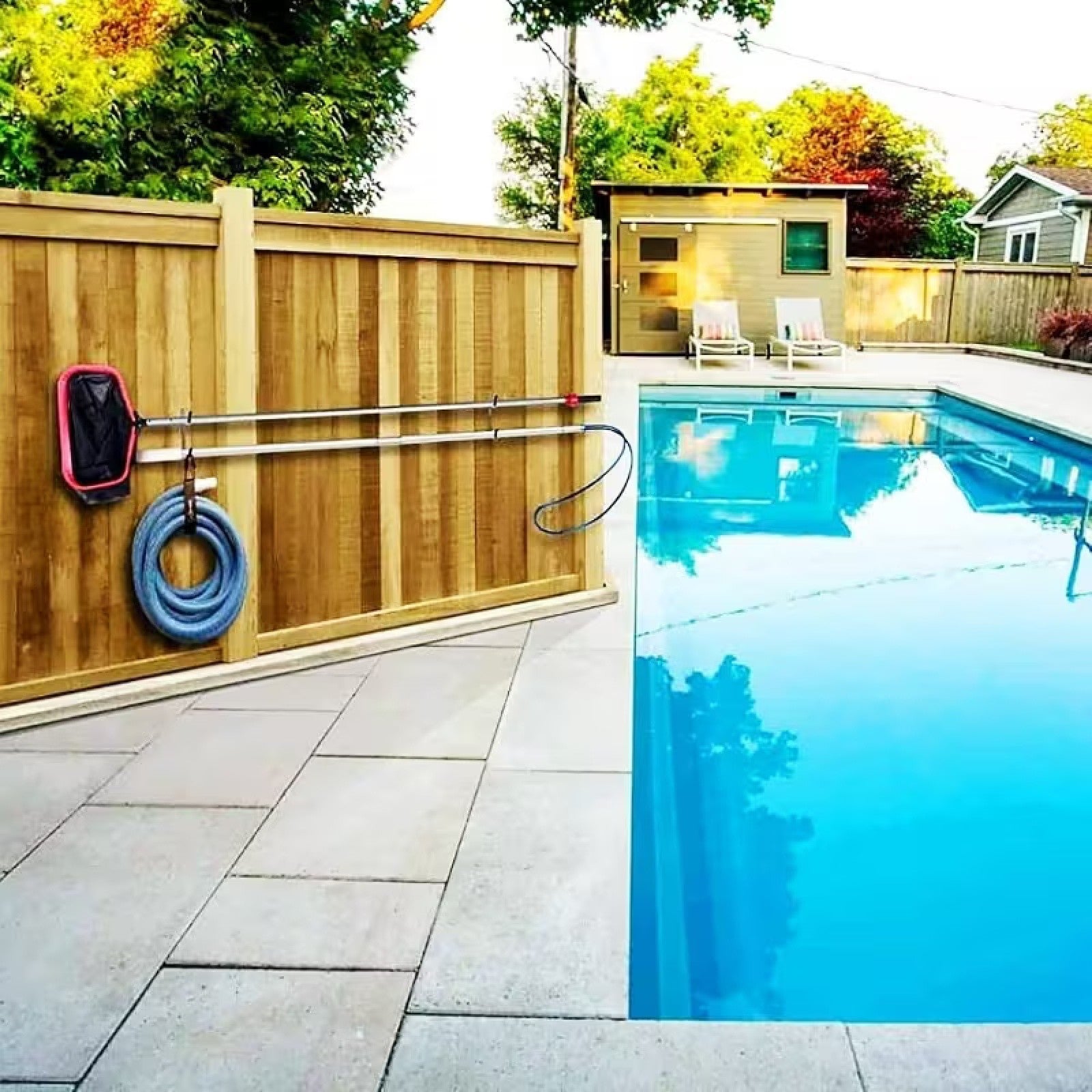 2/4pcs Pool Pole Hanger Hooks | Aluminum Wall Mount Holder for Pool Tools & Accessories