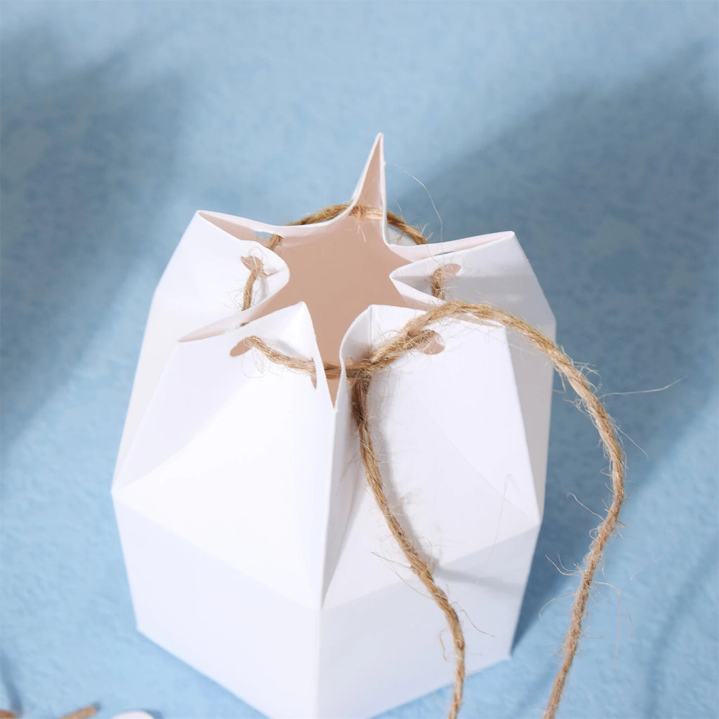 50PCS Kraft Paper Pillow Candy Gift Boxes with Rope Wedding Party Favour Bags