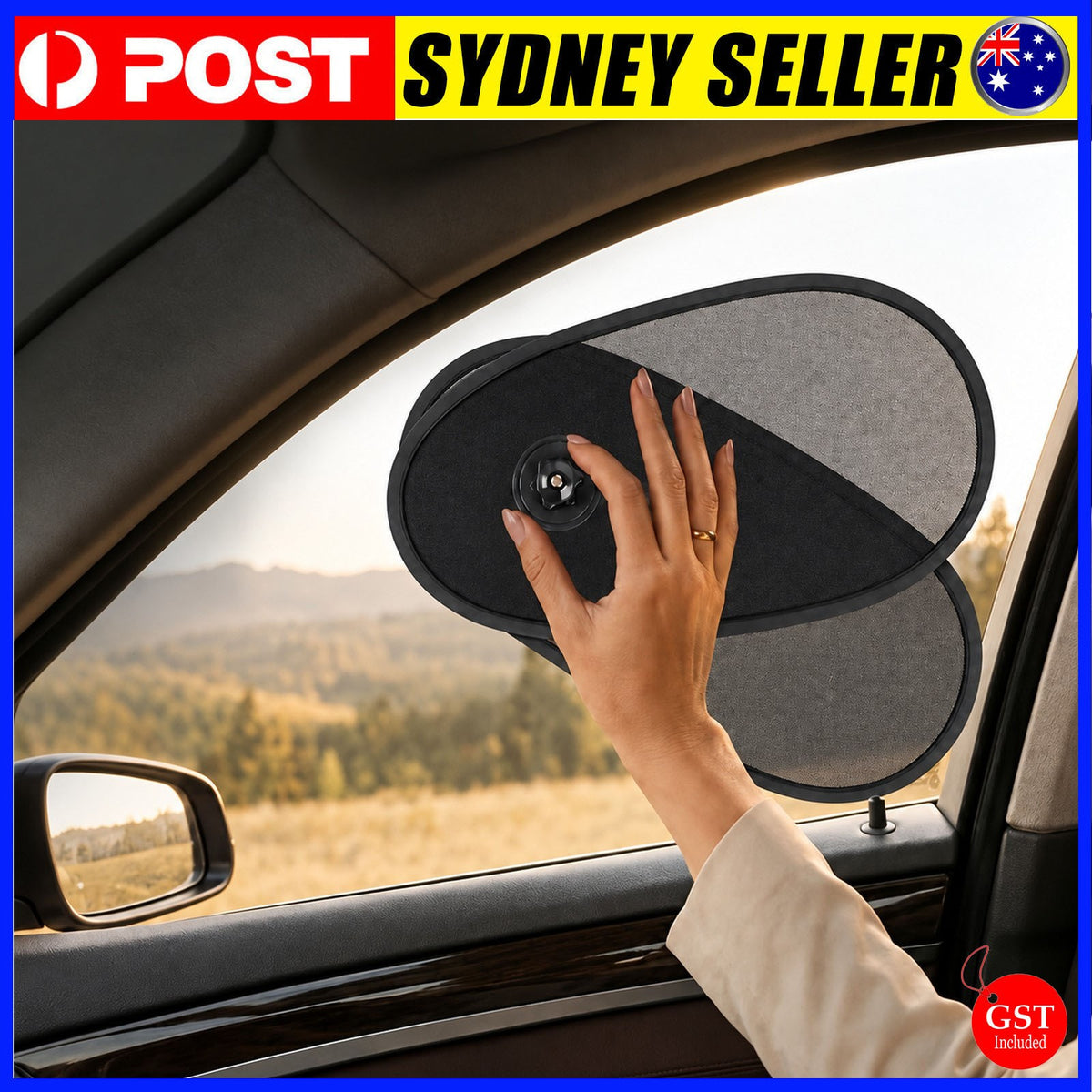 Foldable Car Side Window Sunshades Suction Cup Sun Visors 360° Rotatable Heat AU