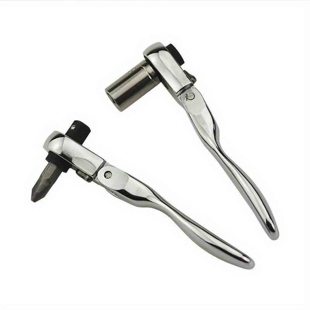1/4 Inch 2 in 1 Mini Ratchet Wrench – 72 Tooth Dual End Quick Rotation Screwdriver Handle