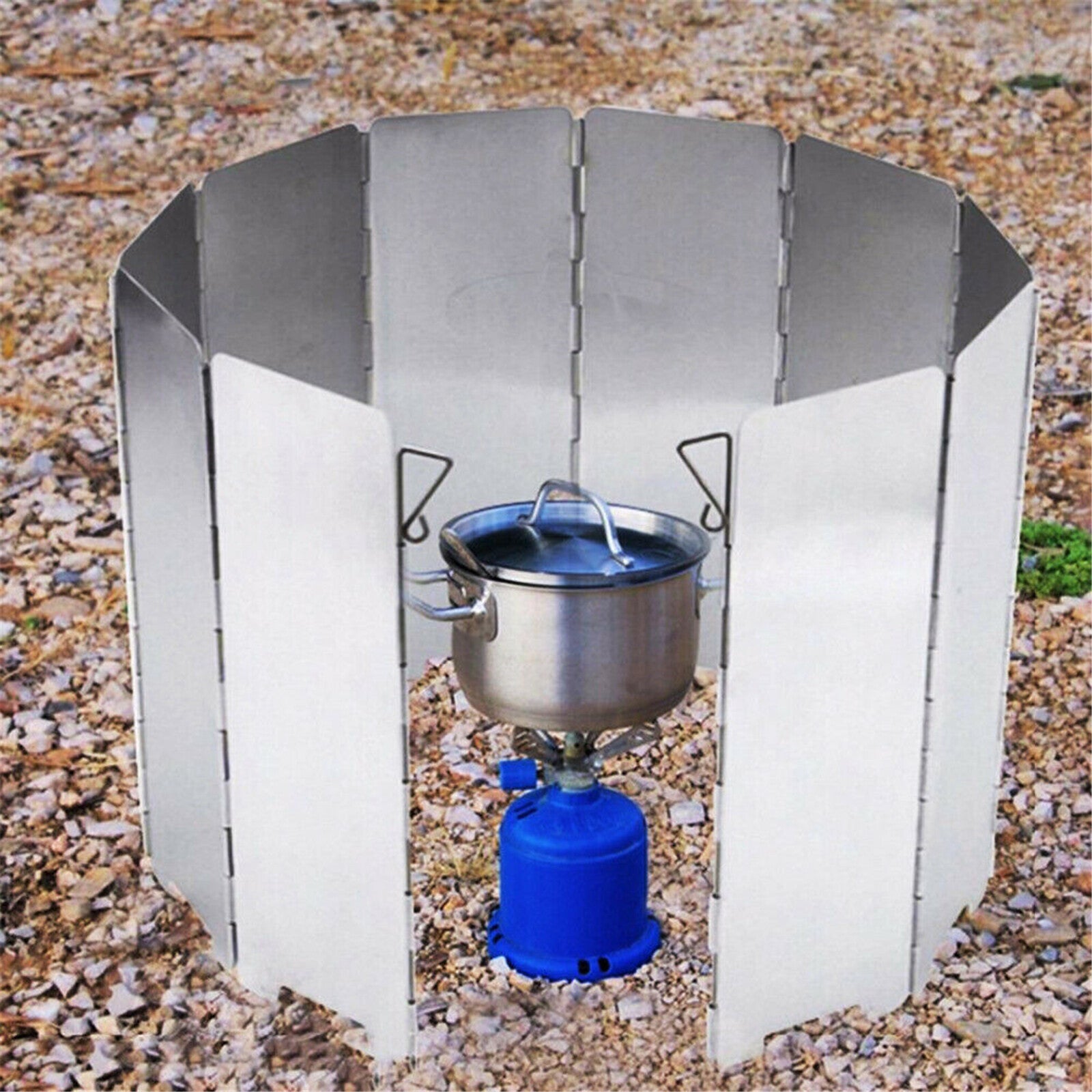 30 Plate Aluminum Alloy Camping Stove Wind Shield | Foldable BBQ Cooker Windscreen